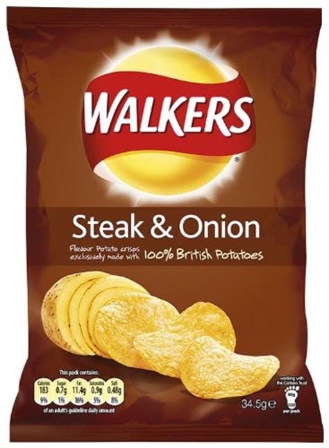 Potato Chips Walkers Steak And Onion Crisps 12 Oz