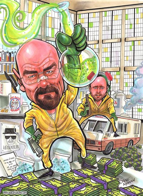 Breaking Bad Caricature Walter White Jesse Pinkman Breaking Bad