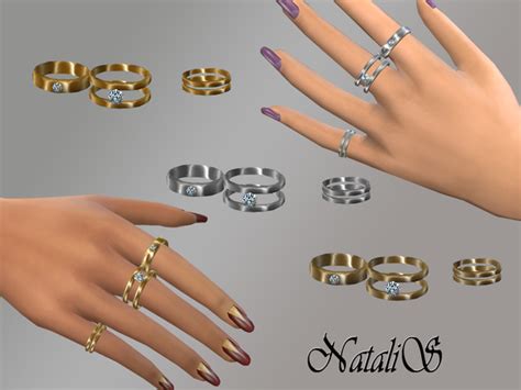 The Sims Resource Multi Rings Set By Natalis • Sims 4 Downloads