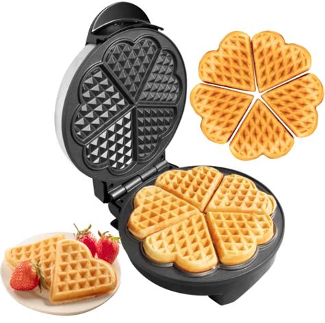 Buy Heart Waffle Maker Makes 5 Heart Shaped Waffles Non Stick Baker