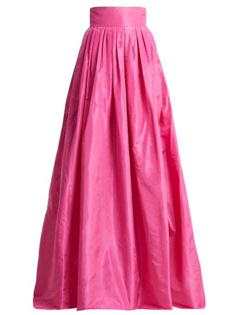 Pink High Rise Silk Taffeta Ball Gown Skirt Carolina Herrera