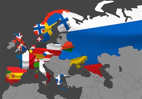 Ilustraci N De Mapa De Europa Con Banderas Vector Premium