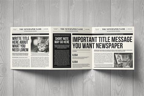 Newspaper Square Brochure Trifold On Yellow Images Creative Store Artofit