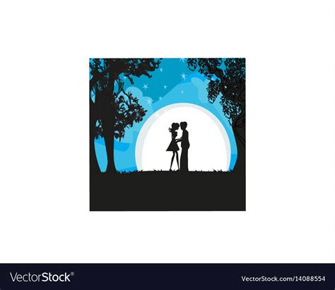 Lovers In Moonlight Royalty Free Vector Image Vectorstock