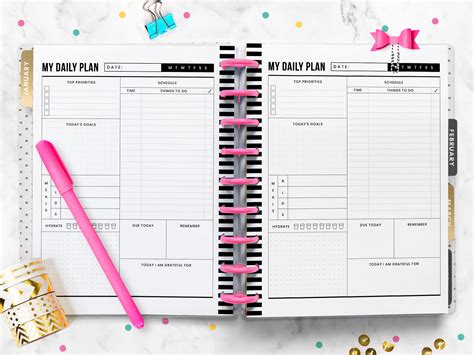 Planner Essentials Daily Weekly Monthly Planner For Happy Planner