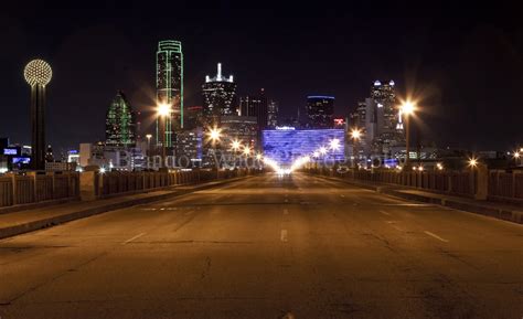 Nighttime Dallas Skyline Reflected In The Flooded Trinity River