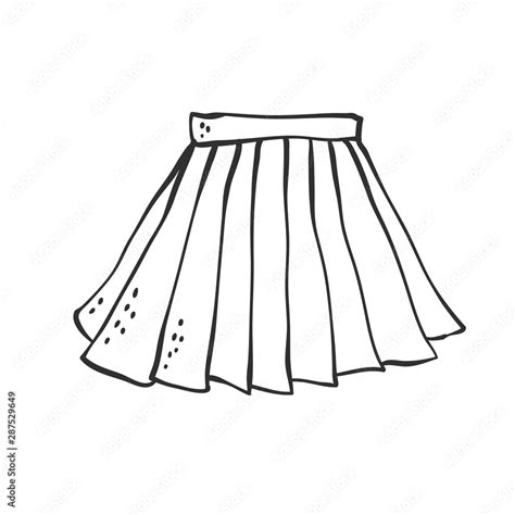 Vector Skirt Pleated Classic Uniform For School And Office Sketch