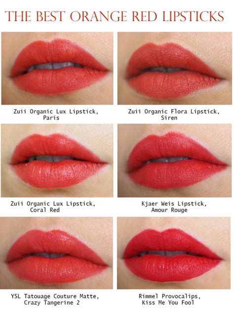 6 X The Perfect Orange Red Lipstick Charlotta Eve