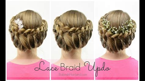 lace braid updo wedding flowergirl hairstyle youtube