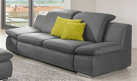 Sofa professionell und günstig versenden inkl. Sofa LA ISLA grau 2 Sitzer Couch Lederoptik ...