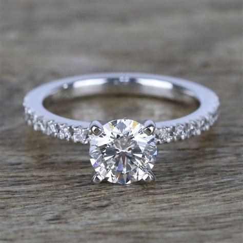 1 Carat Near Flawless Diamond Ring In White Gold Round Diamond