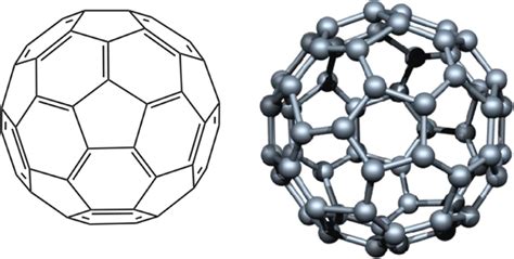 Schematic Representation 2d And 3d Of The Fullerene Structure C60