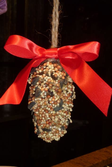 Pinecone Birdfeeder Peanut Butter And Birdseed Christmas Party Crafts