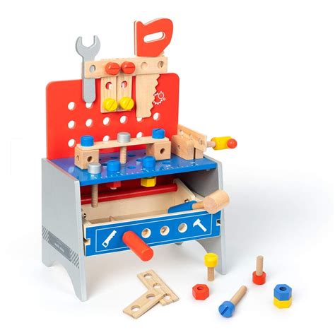 Robud Wooden Tool Bench Set For Kids Toddlers Pretend Play Workbench