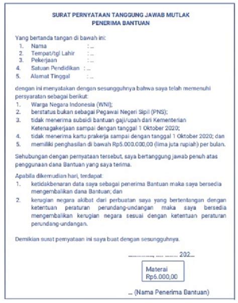 Ada banyak contoh surat pernyataan, yang terpenting dari sebuah surat pernyataan yakni mengenai isi dan tujuan dari isi surat tersebut. LINK Download SPTJM BSU Kemendikbud Bagi yang Sulit Akses info.gtk.kemdikbud.go.id - Jurnal Garut