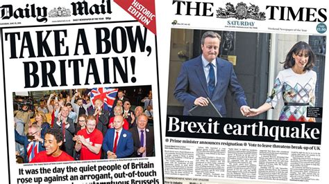 Newspaper Headlines New Britain And Brexit Earthquake Bbc News