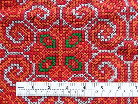 Reclaimed fabric Hmong fabric tribal design hand embroidery