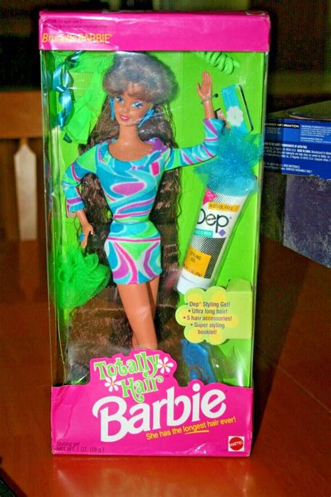 1991 Totally Hair Brunette Barbie Doll New In Box Damaged Box 74299011122 Ebay