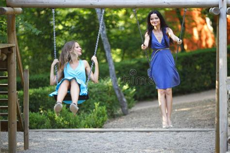 Young Women Swinging Stock Image Image Of Autumn Cute 33330449