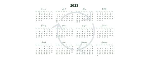 2023 Printable Calendar 2023 Yearly Calendar Year At A Etsy