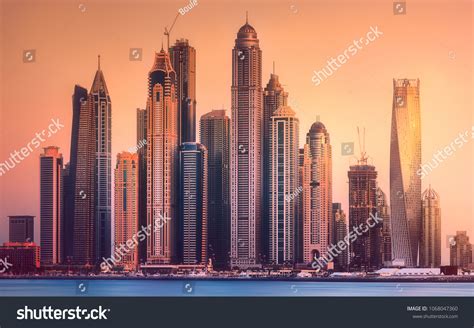 Modern Buildings Gold Reflection Sunset On Stock Photo Edit Now