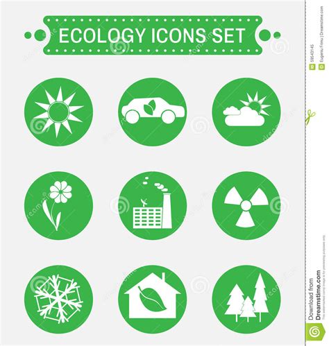 Ecology Logo Vector Icons Set Stock Vector Illustration Of Buttons Flower 59543145