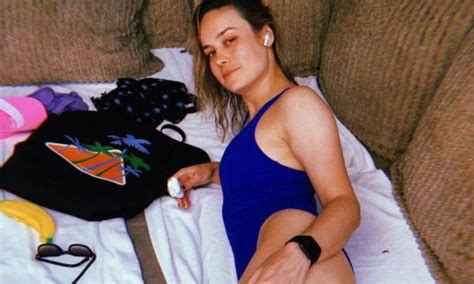 Brie Larson Flaunts Her Figure In Sexy High Cut Swimsuit During Break