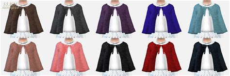 Childgirl Cape Coat And Tiered Skirt케이프 코트와 티어드 스커트어린이 의상 Sims4 Marigold