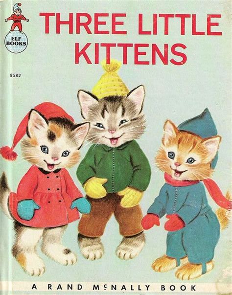 Three Little Kittens Cats Illustration Cat Illustration Old