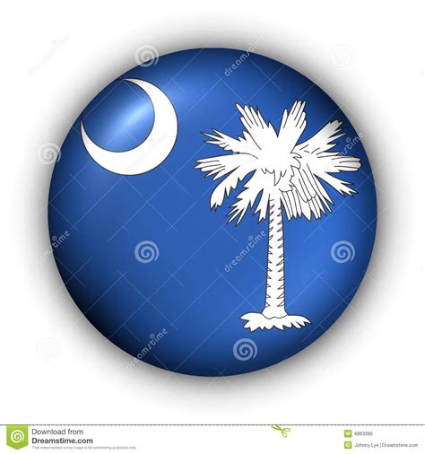 Round Button Usa State Flag Of South Carolina Stock Illustration