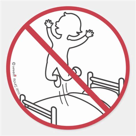 No Jumping On The Bed Classic Round Sticker