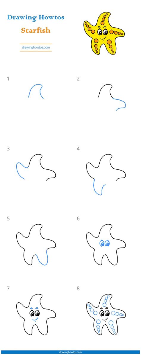 Also i recommend drawing a floweron which your bee rests. How to Draw the Starfish - Step by Step Easy Drawing ...