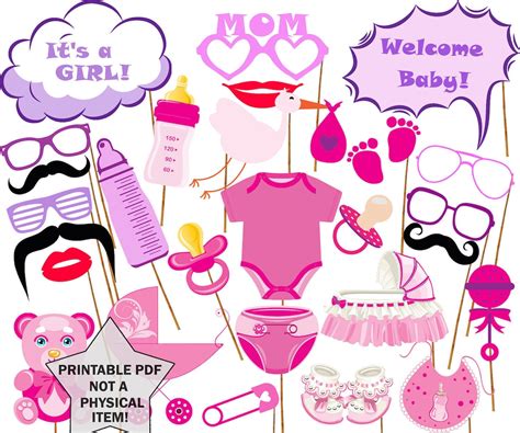 Baby Shower Photo Props Baby Girl Props Its A Etsy
