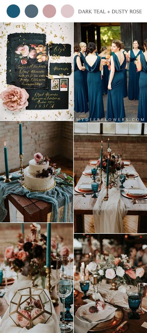 6 Perfect Dark Teal Wedding Color Schemes For Fall Teal