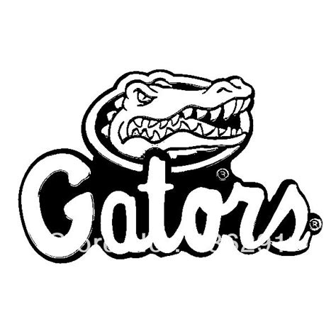 Gators coloring pages for kids online. Florida Gators Logo Black and White (With images ...