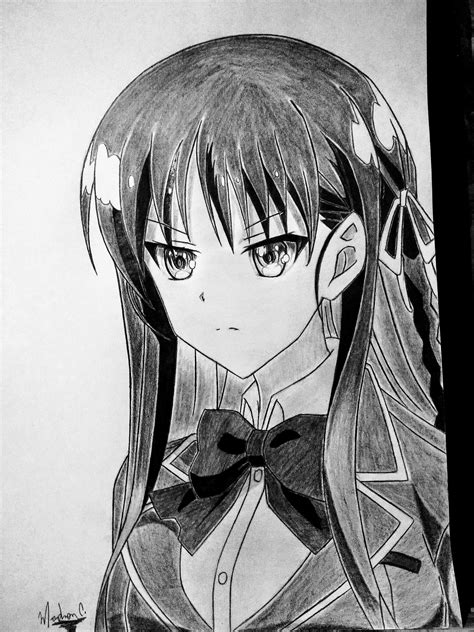 Suzune Horikita From Classroom Of The Elite Anime Sketch Drawings