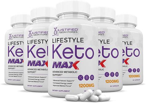 5 Pack Lifestyle Keto Max 1200mg Pills Includes Apple Cider Vinegar Gobhb Strong