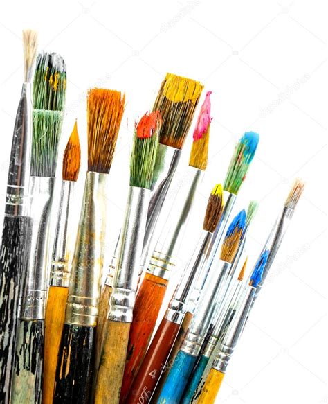 Paint Brushes Isolated On White — Stock Photo © Vizafoto 17640193