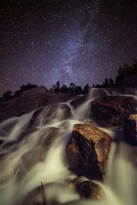 Capturing A Starry Night Waterfall In Photograph By Mike Berenson