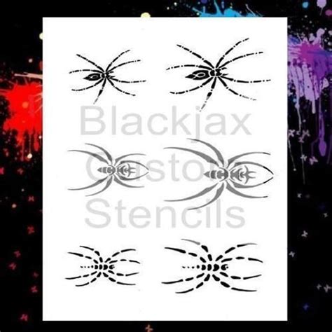 Spider Set 02 Airbrush Stenciltemplate Stencils Stencil Template