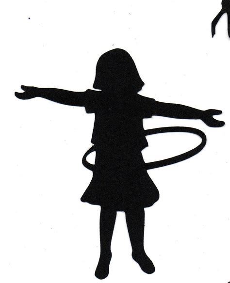 Girl Hula Hoop Child Silhouette Die Cut By Simplymadescrapbooks
