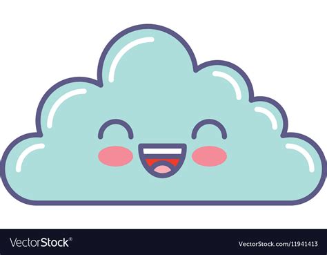 Cute Cloud Kawaii Face Royalty Free Vector Image