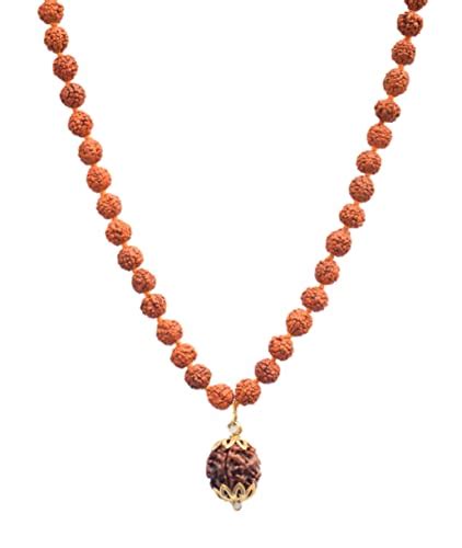 buy ng gems nepali 6 mukhi six faced rudraksha golden pendant along with 8 mm size brown 5 mukhi