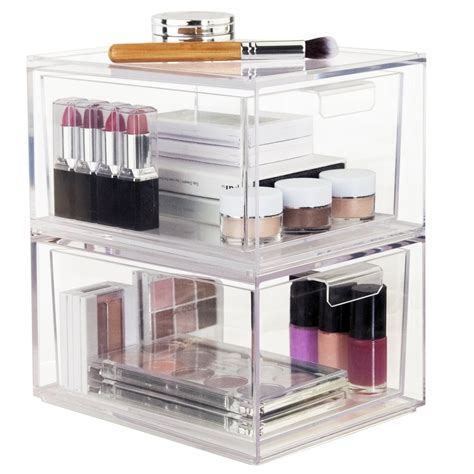 2 Pack Premium Quality Stackable Cosmetic Storage And Makeup Palette