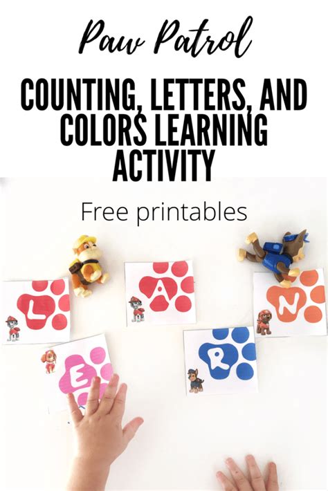 Paw Patrol Learning Activity With Free Printables With Images