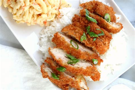 Hawaiian Style Chicken Katsu with Mac Salad | Dash of Savory