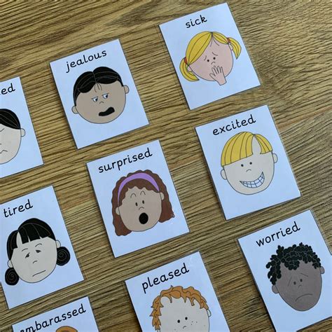 Laminated Learning Resource Feelings And Emotions Word Cards Etsy