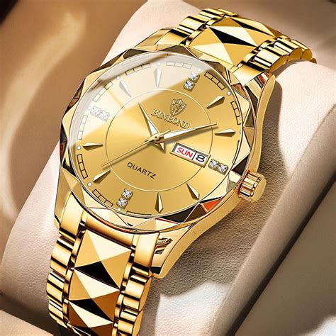 Binbond Business Gold Watch For Men Luxury Original Waterproof