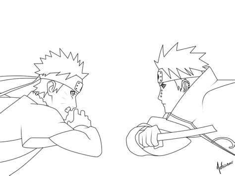 Naruto Vs Pain Lineart By Nelsonaof On Deviantart