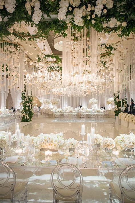 Luxury Southern California All White Wedding Wedding Reception